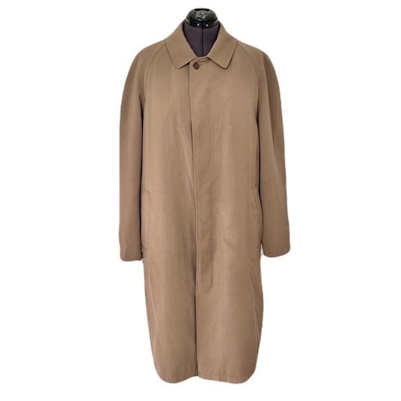 Sanyo Tan Khaki Lined Raincoat, Size 40R - Picture 1 of 9
